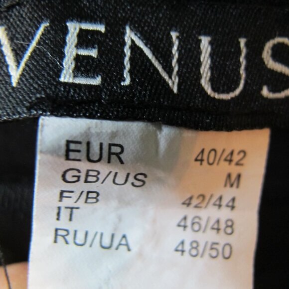 venus Black long sleeve top with arm cut outs and sexy neckline size medium - Picture 3 of 9